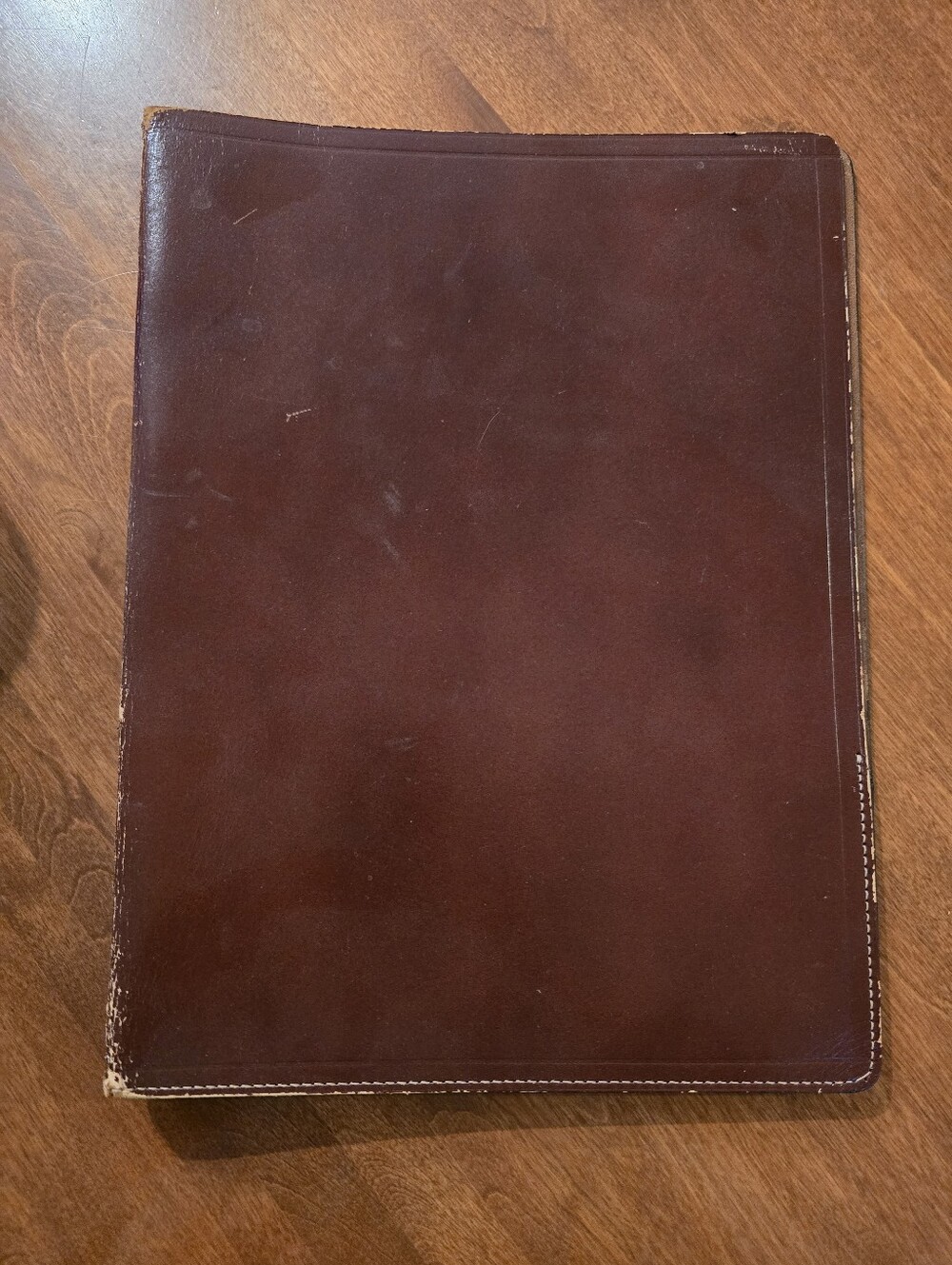 Vtg Brown Leather Portfolio with gold stamp "Littelfuse"